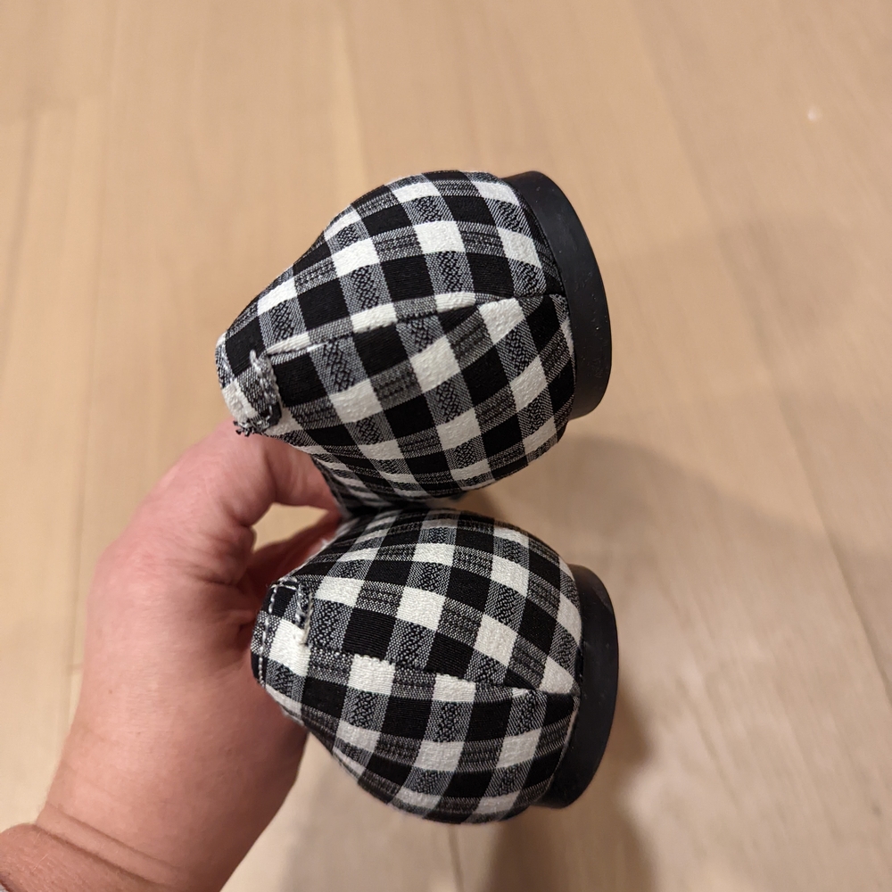Black and White Checkered Women's Flats - Picture 4 of 10